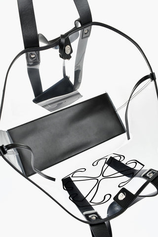 See-Through Pvc Tote Bag with Leather Details