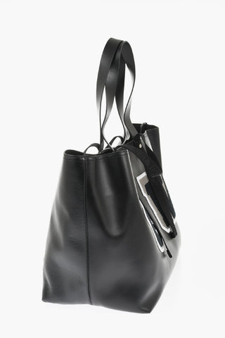 Leather DAY OFF VARSITY Weekend Bag with Contrasting Patches