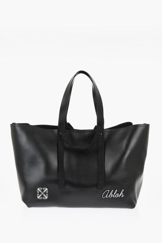 Leather DAY OFF VARSITY Weekend Bag with Contrasting Patches