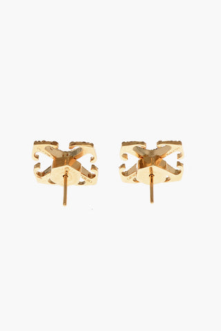 Rhinestone Embellishment Brass MINI ARROW Earrings