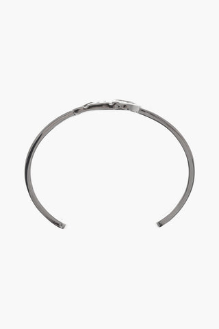 Silver-Tone Effect Cuff Bracelet with Centre OW Monogram 