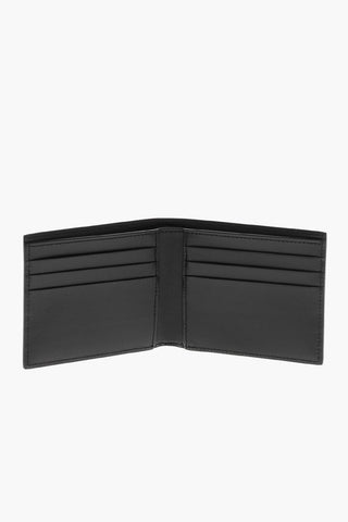 Leather Bifold Wallet with Contrasting Logo