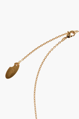 Collana in Ottone Effetto Dorato con Pendente Impreziosito da Strass 