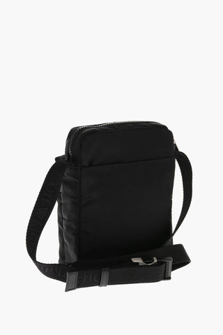 Borsa a Tracolla in Nylon con Logo a Contrasto