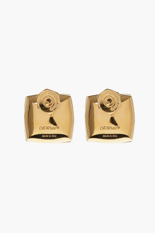 Golden Effect Brass Mini Crystal Arrow Earrings