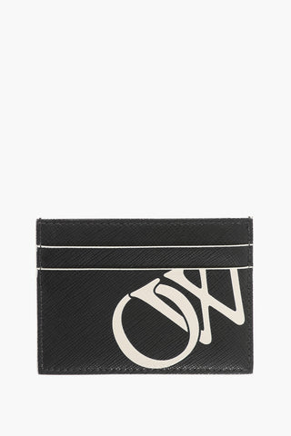Saffiano Leather Card Holder with Contrasting Monogram