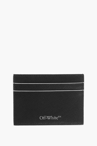 Saffiano Leather Card Holder with Contrasting Monogram