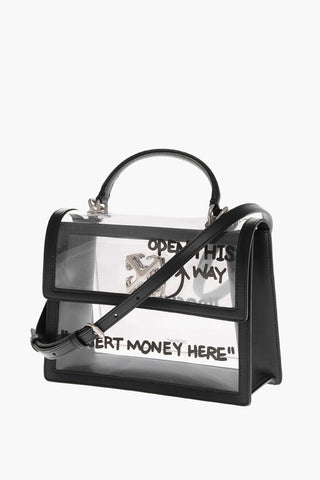 Leather and See-Through Pvc JITNEY 2.8 Handbag with Silver Tone Logo