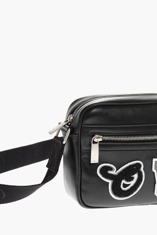 Camera Bag in Pelle con Patches
