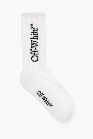 Ribbed Long Socks with Contrasting Logo