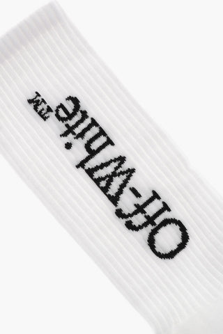 Ribbed Long Socks with Contrasting Logo