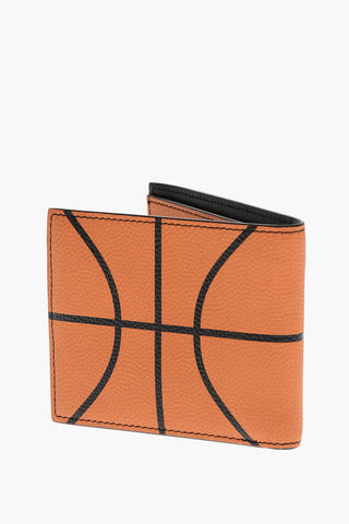 Textured Leather Basketball Wallet