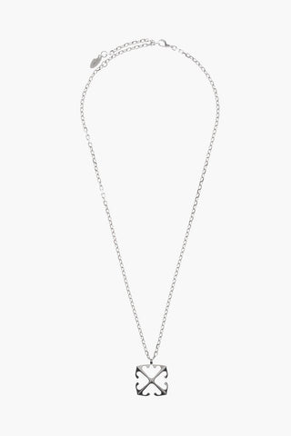 Silver-Tone Chain Necklace with Arrow Pendant
