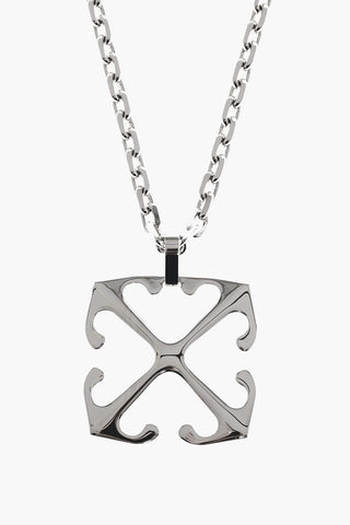 Silver-Tone Chain Necklace with Arrow Pendant