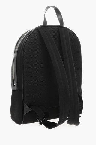 Solid Color Canvas Backpack with Embroidered Logo