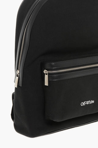 Solid Color Canvas Backpack with Embroidered Logo