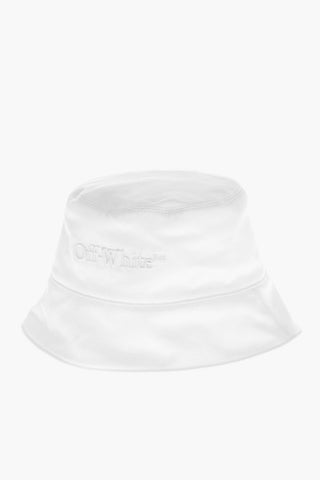 Cappello Bucket in Tinta Unita con Logo in Rilievo