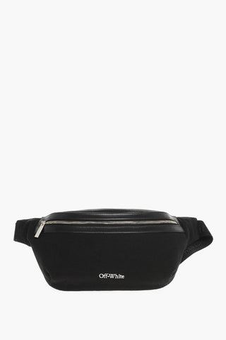 Solid Color Canvas Bum Bag with Contrasting Logo
