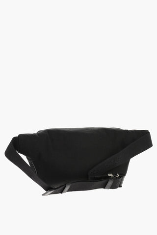 Solid Color Canvas Bum Bag with Contrasting Logo