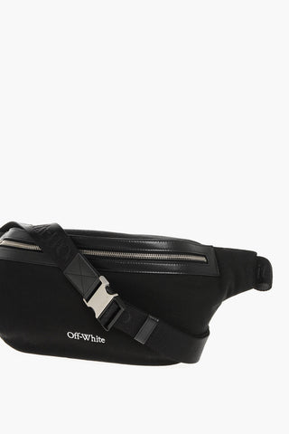 Solid Color Canvas Bum Bag with Contrasting Logo