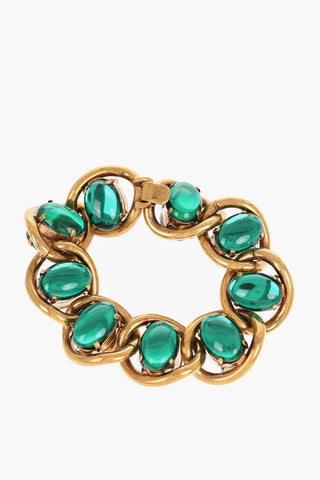 Bracciale a Catena Effetto Dorato con Gioielli