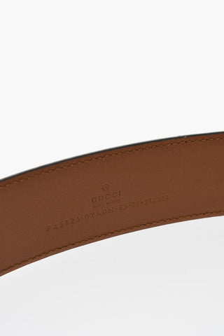 Solid Color Leather Belt with GG Buckle 40mm