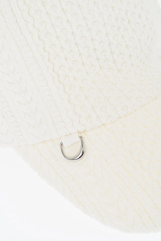 Braided Motif Knitted BELO Cap with Leather Detail