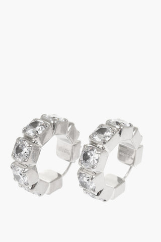 Embellished Sparkling Crystals Brass Earrings