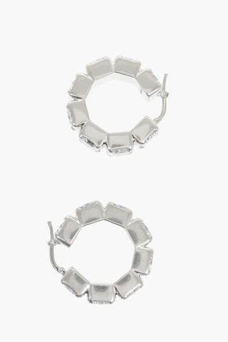 Embellished Sparkling Crystals Brass Earrings