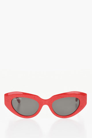 Solid Color Oval-Frame Sunglasses