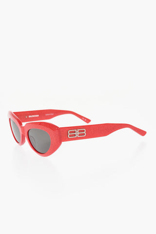 Solid Color Oval-Frame Sunglasses