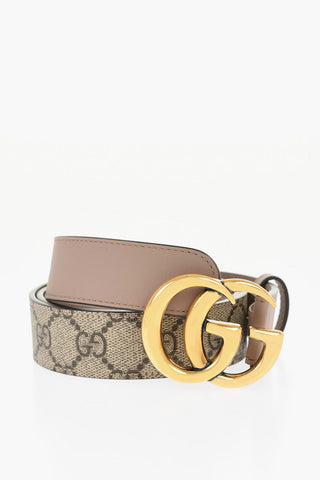 Monogram Motif Leather Belt with GG Buckle 30mm