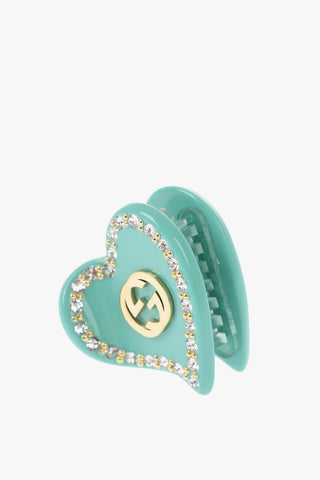 Heart Shaped Hair Clip with Rhinestones