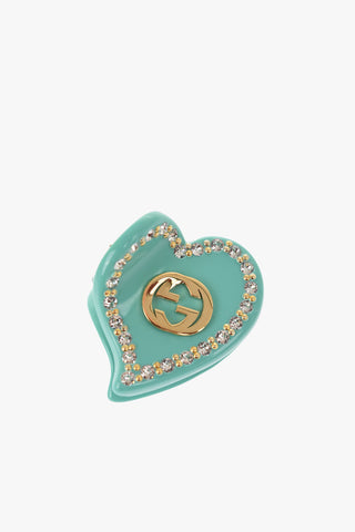 Heart Shaped Hair Clip with Rhinestones