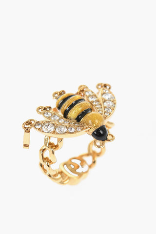 Anello Effetto Dorato a Forma di Ape con Strass