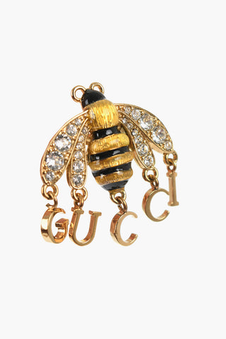Golden Effect Bee Shaped Ring with Rhinestones