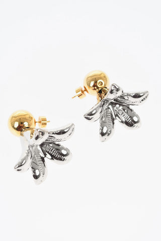 Flower-Shaped Brass Earrings