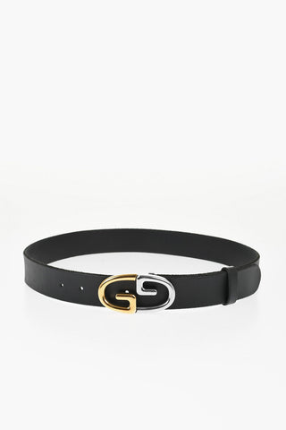 Cintura In Pelle con Fibbia Monogram 35mm