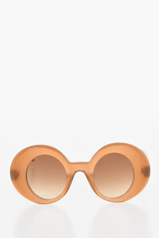 Round Sunglasses with Golden Logo