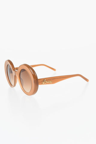 Round Sunglasses with Golden Logo