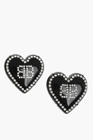 Orecchini a Forma di Cuore Impreziositi da Strass