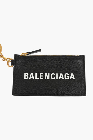 Textured Leather Neck Wallet with Frontal Logo