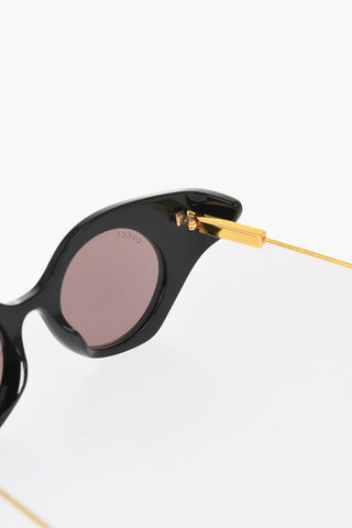 Rhinestone Cat Eye Sunglasses With Golden Effect Arms