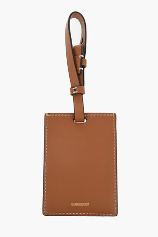 Checked Luggage Tag with Leather Trims