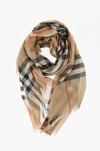 Wool and Silk Scarf with Iconic Motif