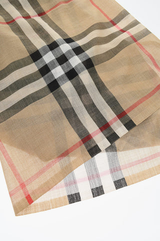 Wool and Silk Scarf with Iconic Motif