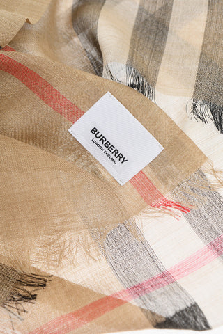 Wool and Silk Scarf with Iconic Motif