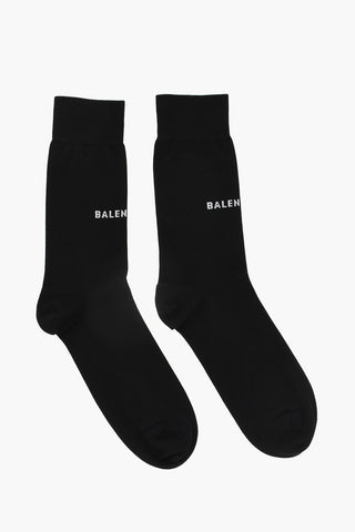 Cotton Stretch Long Socks with Logo