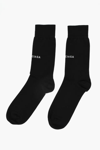 Cotton Stretch Long Socks with Logo