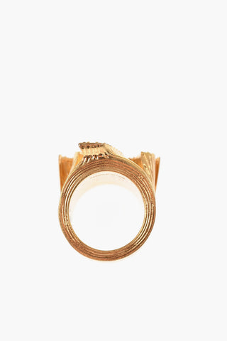 Brass Ring with Rhinestone Embellished Palm